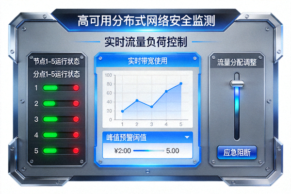 高可用分布式网络安全监测与实时流量负荷控制面板