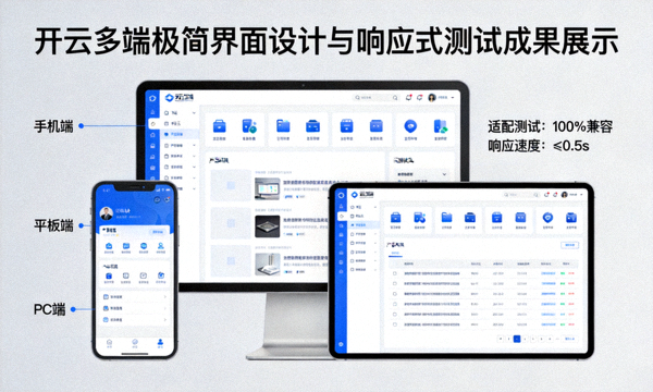 开云多端极简界面设计与响应式测试成果展示
